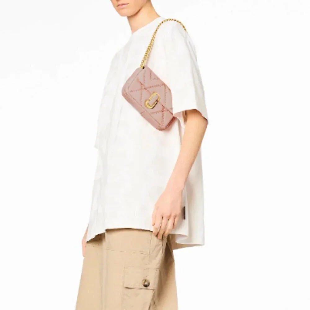 NWT! New Marc Jacobs J Marc Shoulder Bag - Mini Quilted Lambskin Nude Pink